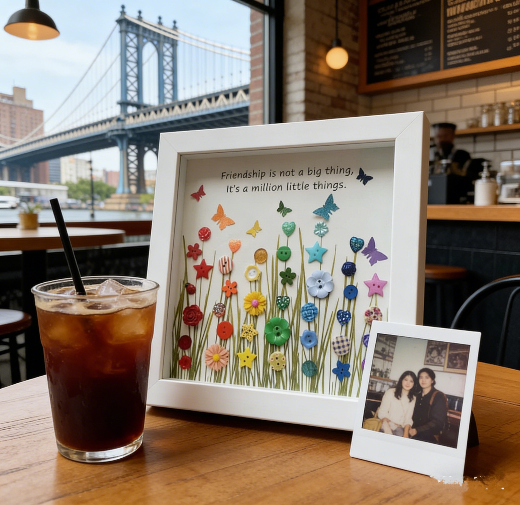 Button art decor for friends: forever friend