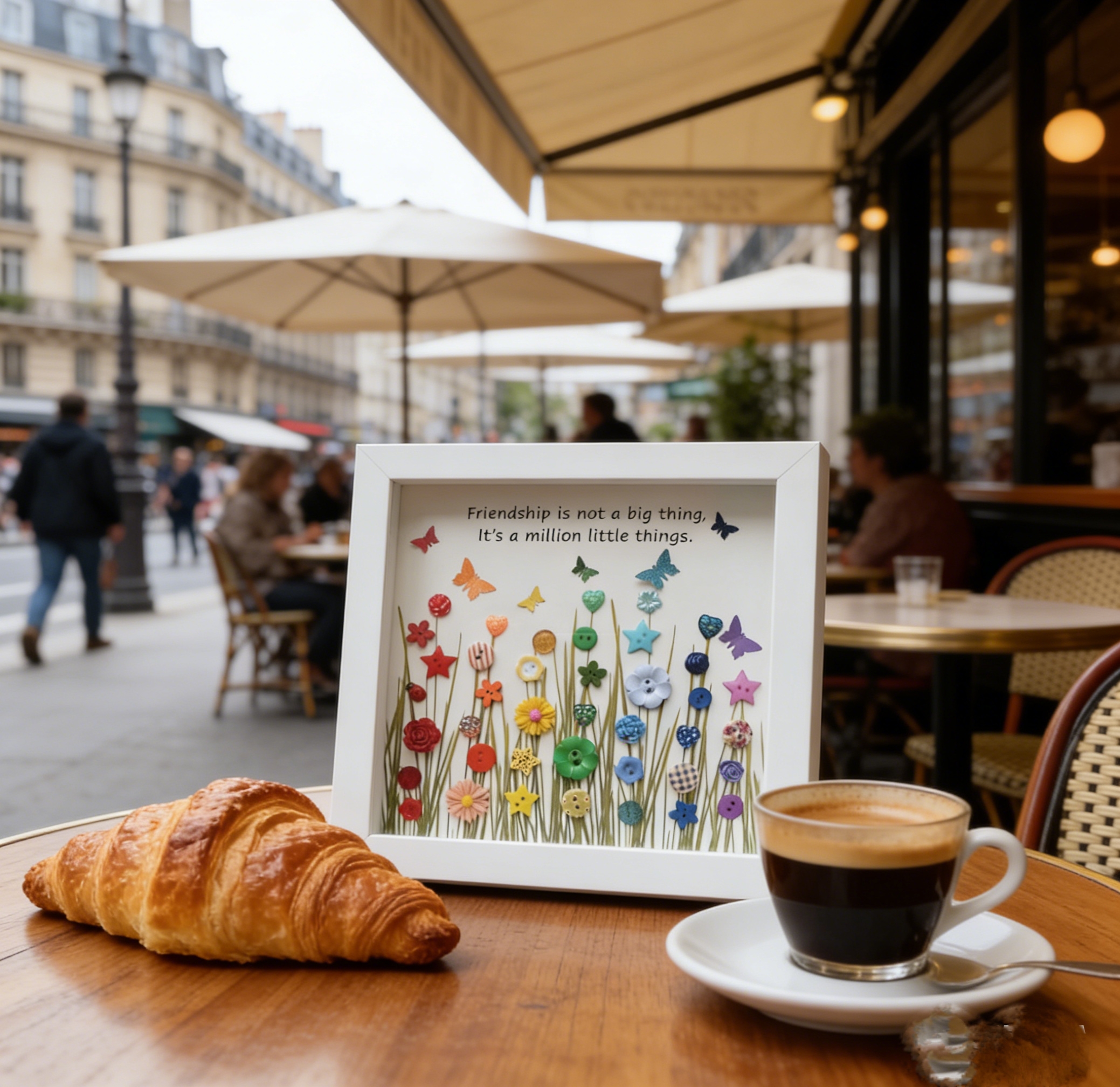 Button art decor for friends: forever friend