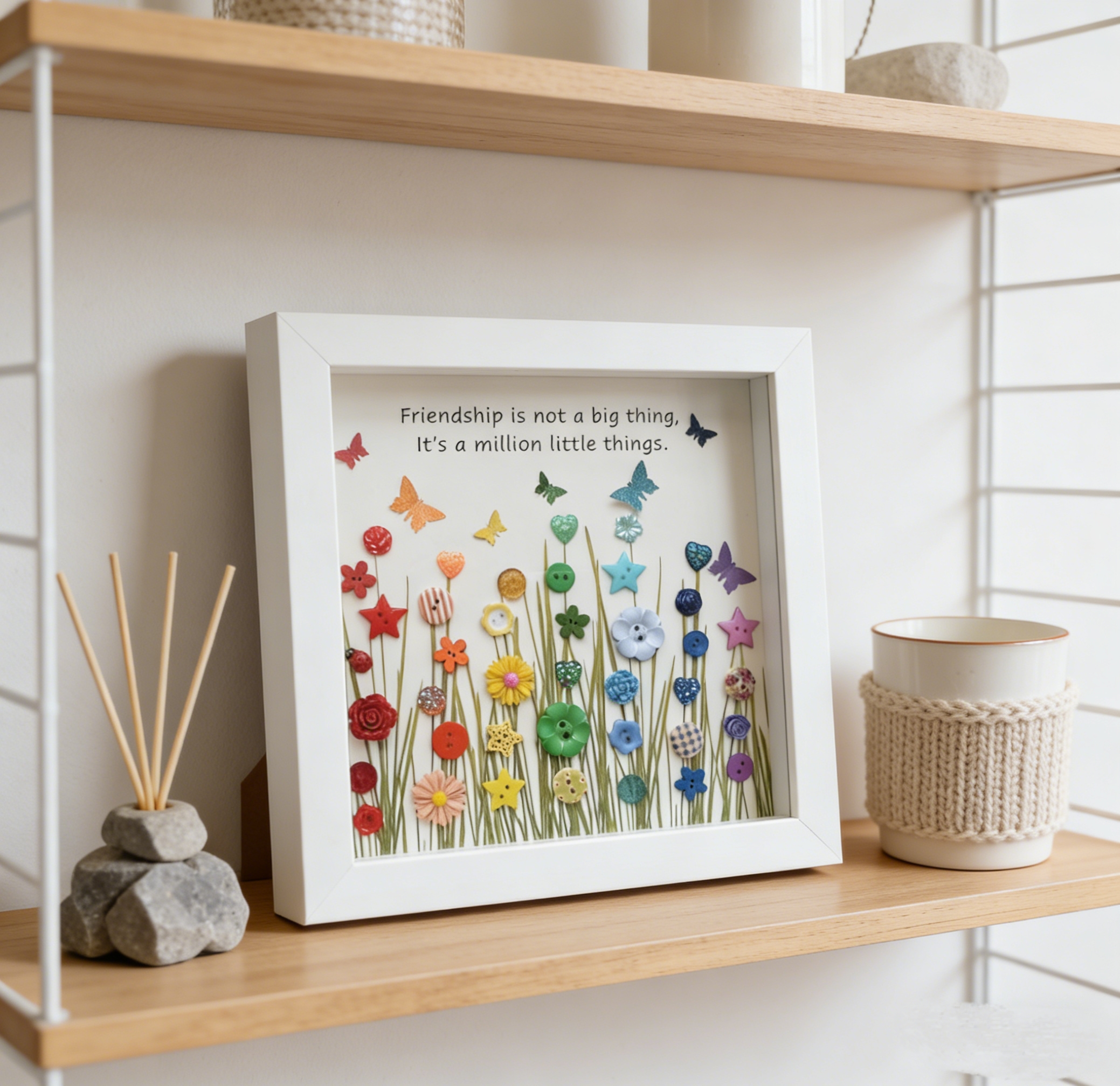 Button art decor for friends: forever friend