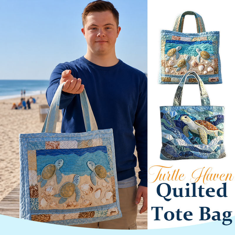 Turtle Haven Quilted Tote Bag