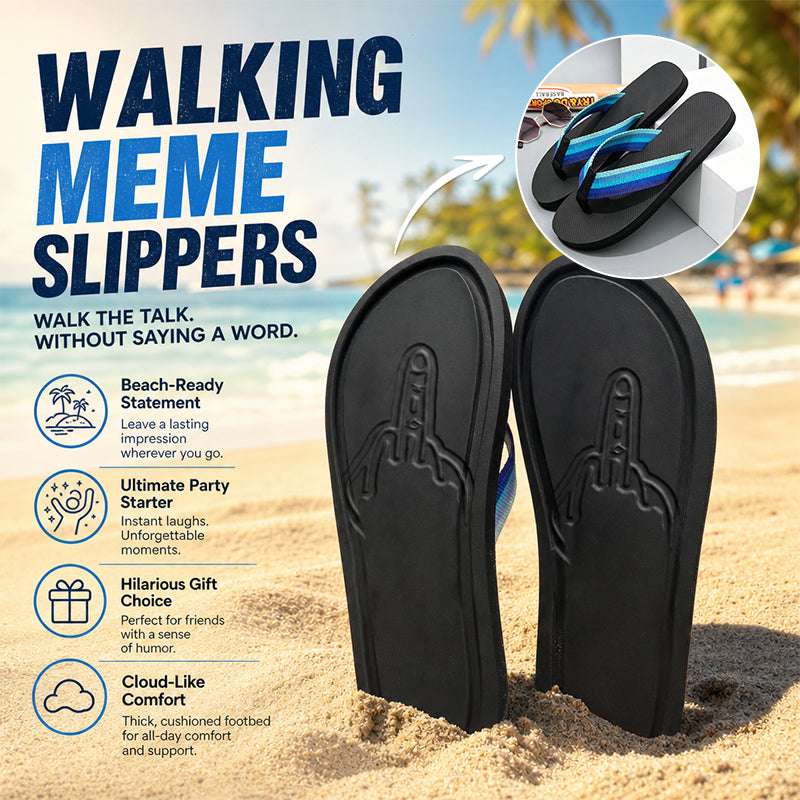 🏖️Cheeky Meme Flip Flops for Men – Funny Summer Beach Slippers👣