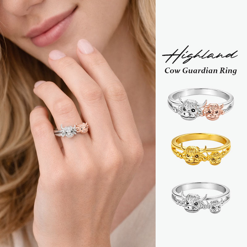 Highland Cow Guardian Ring: A warm presence on your fingertip, symbolising the deep bond between mother and child
