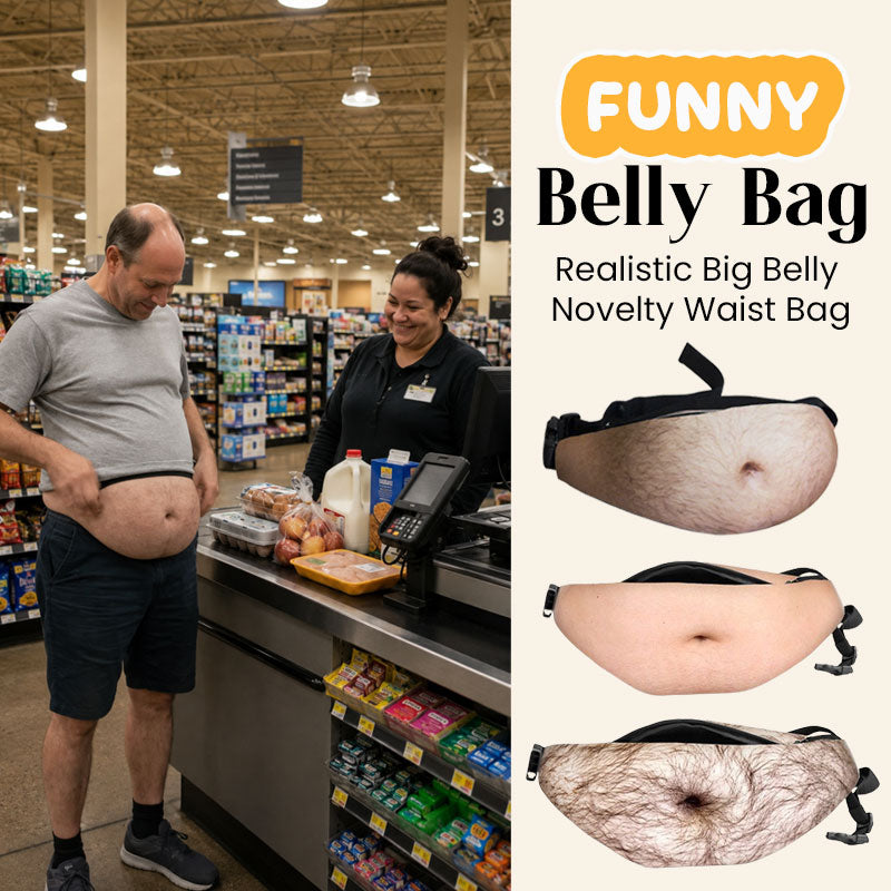 Funny realistic belly-look novelty waist bag