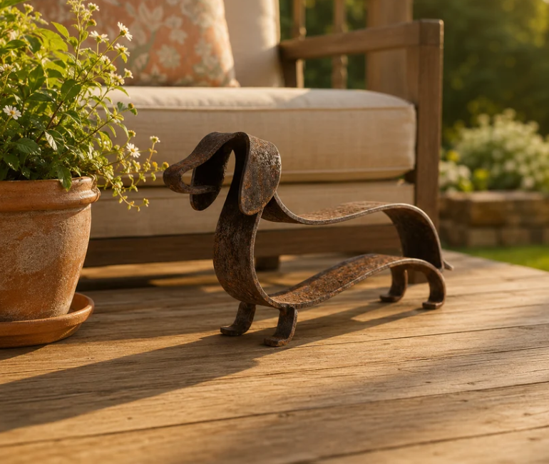 Rustic Dachshund Metal Sculpture