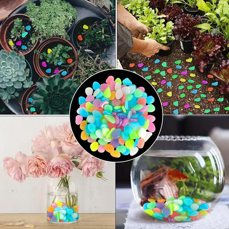 💥Glow-in-the-Dark Garden Pebbles – Decorative Outdoor Landscape Stones for Pathways & Flower Beds ✨🌿