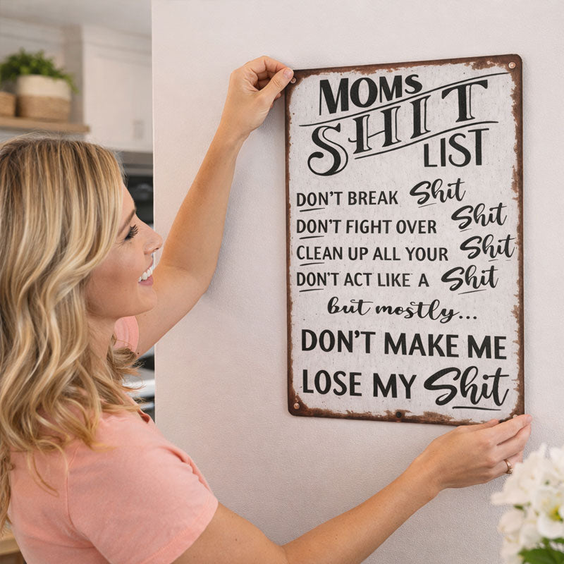 "Mom’s Master List" Statement Sign 👸 — A Witty Tribute to the Real Boss of the House