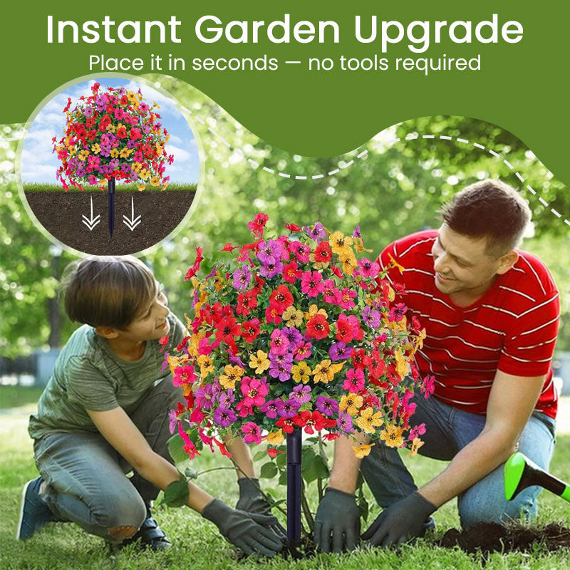 Artificial Eucalyptus and Violet Ground-Insert Floral Decoration