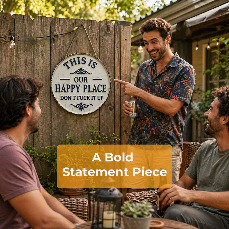 This Is Our Happy Place—Don't fuck It Up (Metal Sign)