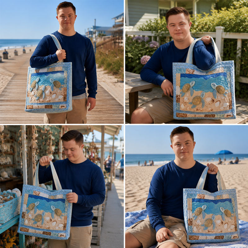 Turtle Haven Quilted Tote Bag