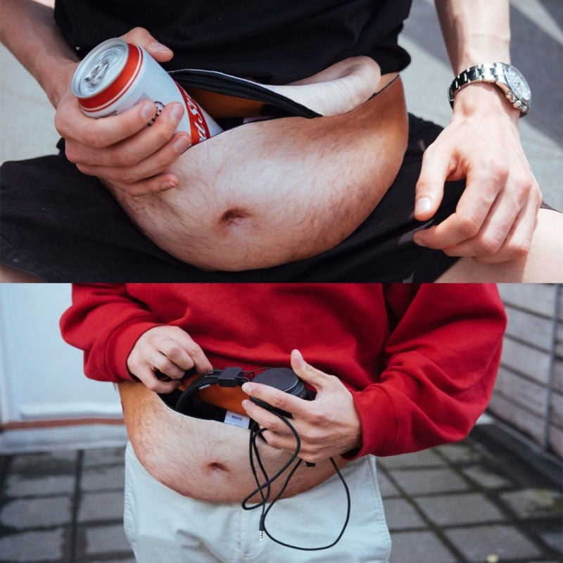 Novelty belly waist bag with functional storage