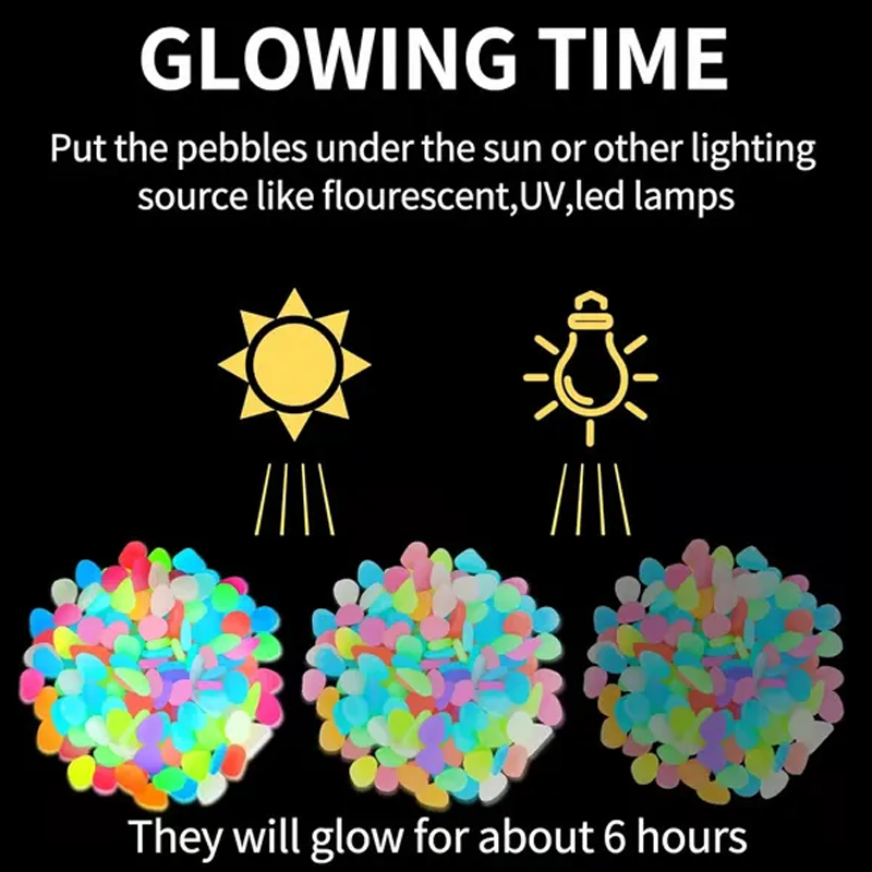 💥Glow-in-the-Dark Garden Pebbles – Decorative Outdoor Landscape Stones for Pathways & Flower Beds ✨🌿