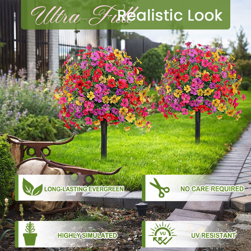 Artificial Eucalyptus and Violet Ground-Insert Floral Decoration