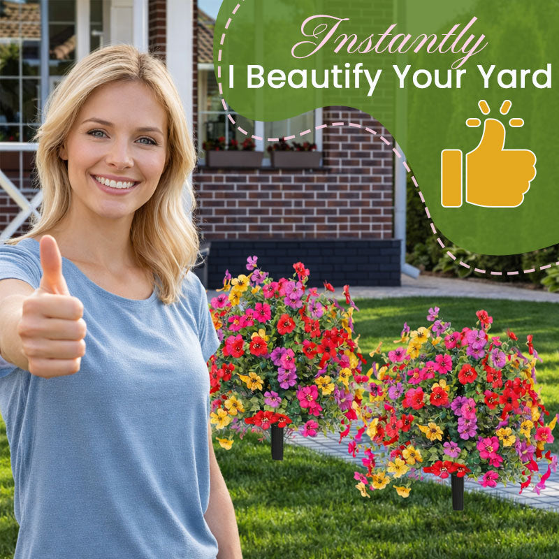 Artificial Eucalyptus and Violet Ground-Insert Floral Decoration