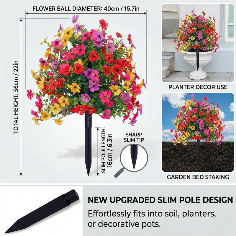 Artificial Eucalyptus and Violet Ground-Insert Floral Decoration