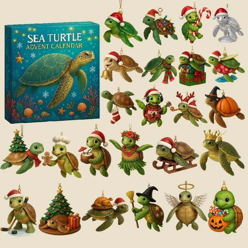 🐢Sea Turtle Advent Calendar 2026 – Christmas Turtle Countdown Gift 🎄