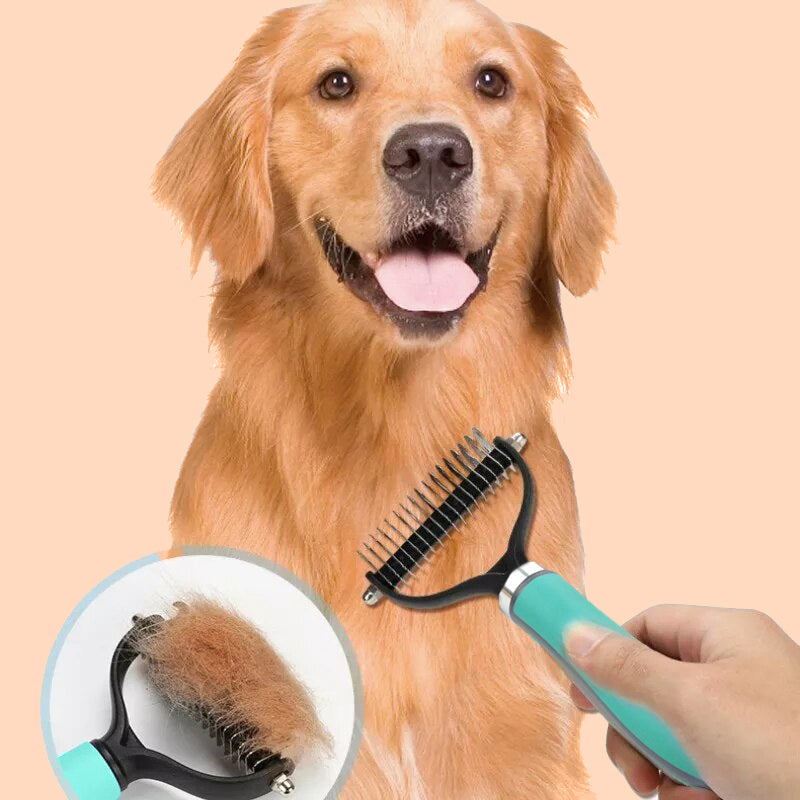 🐾 FLASH SALE ✨ Double-Sided Deshedding Pet Brush – Dual-Sided, Ergonomic & Gentle for Dogs & Cats 🐶