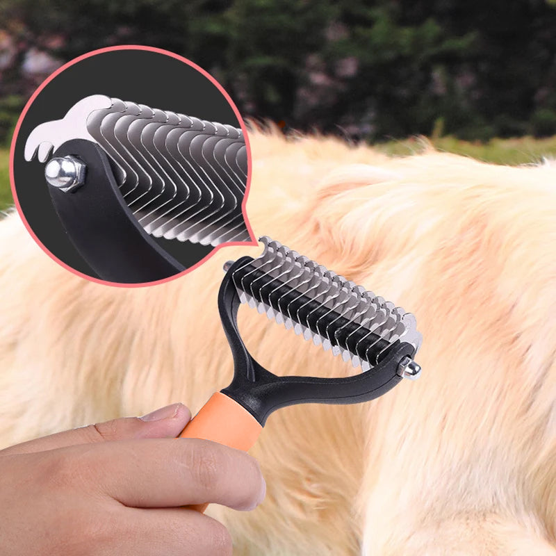 🐾 FLASH SALE ✨ Double-Sided Deshedding Pet Brush – Dual-Sided, Ergonomic & Gentle for Dogs & Cats 🐶