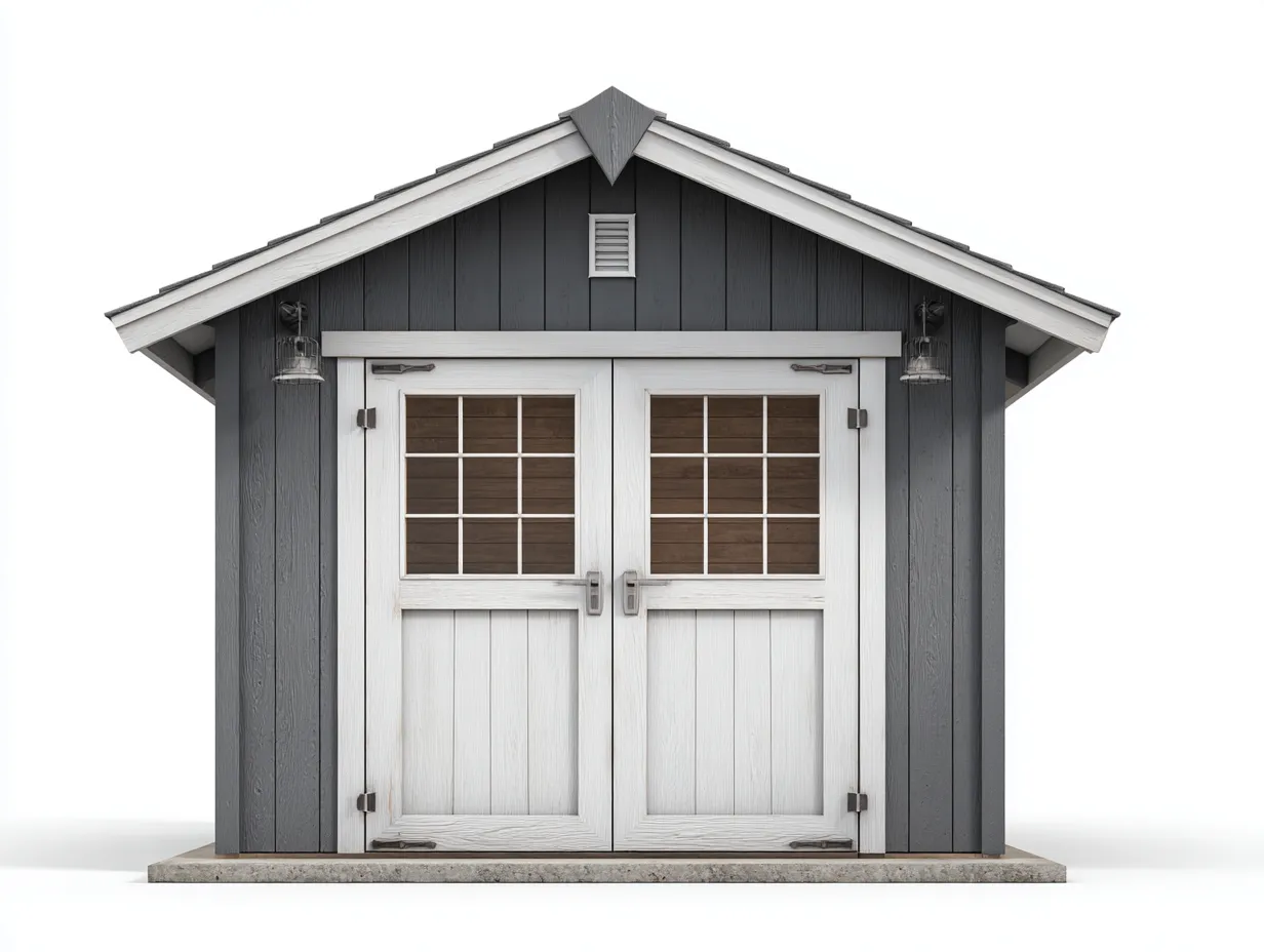 Gartenhäuser - Holz-Metall - 308x228x244 cm - Grau-Weiß - Klassischer Landhausstil-Craftuphut
