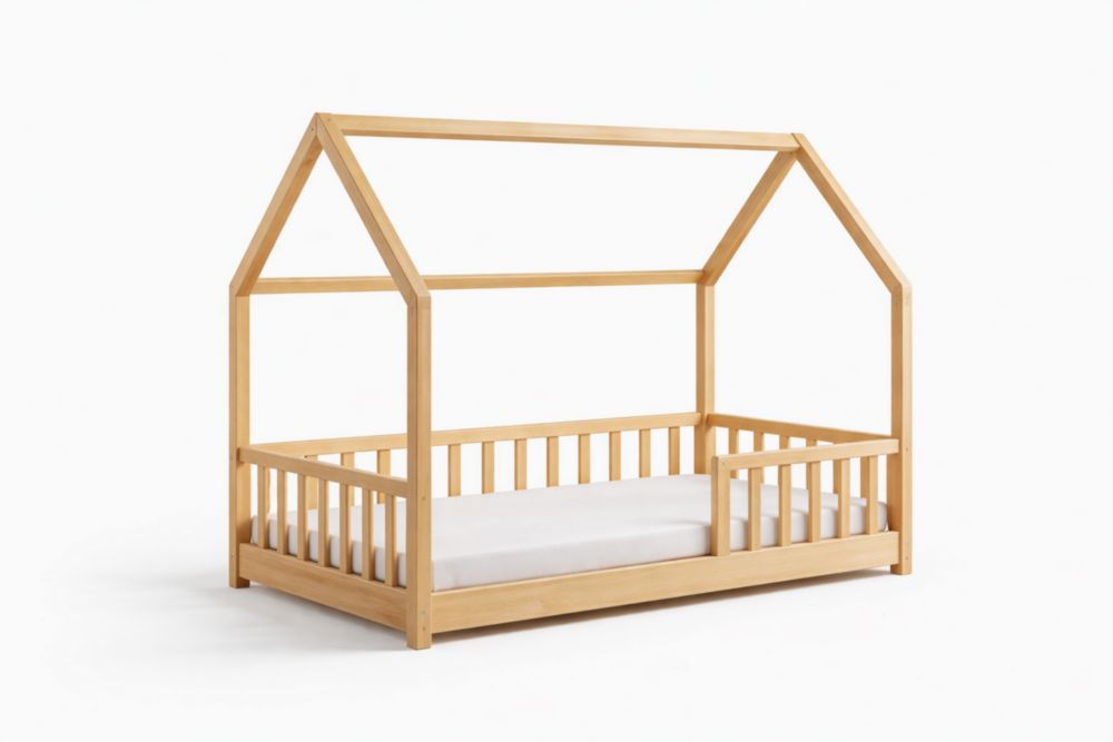 Lit en bois pour enfant en forme de maison 140x70 cm