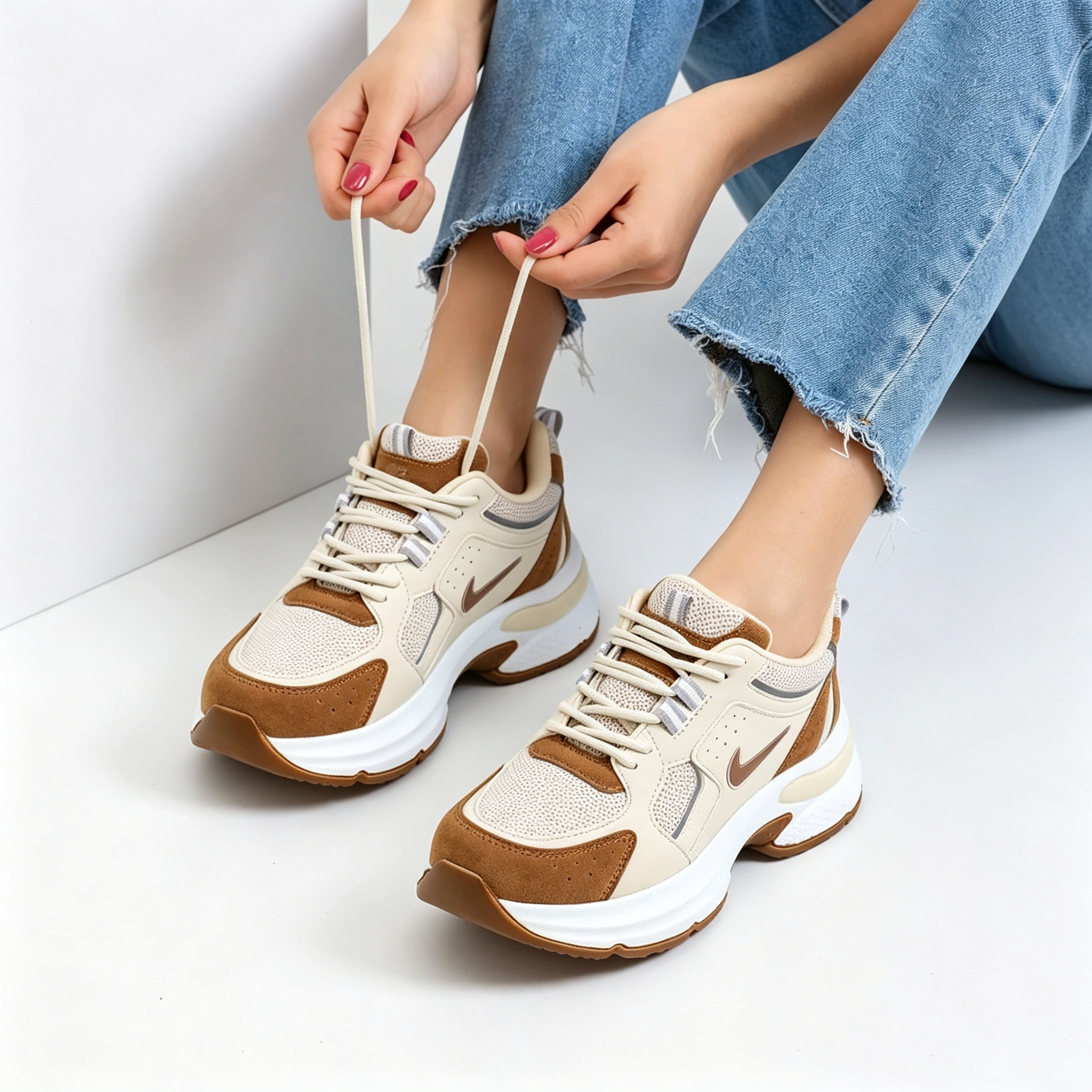 Nike lélegző hálós platformos casual cipők