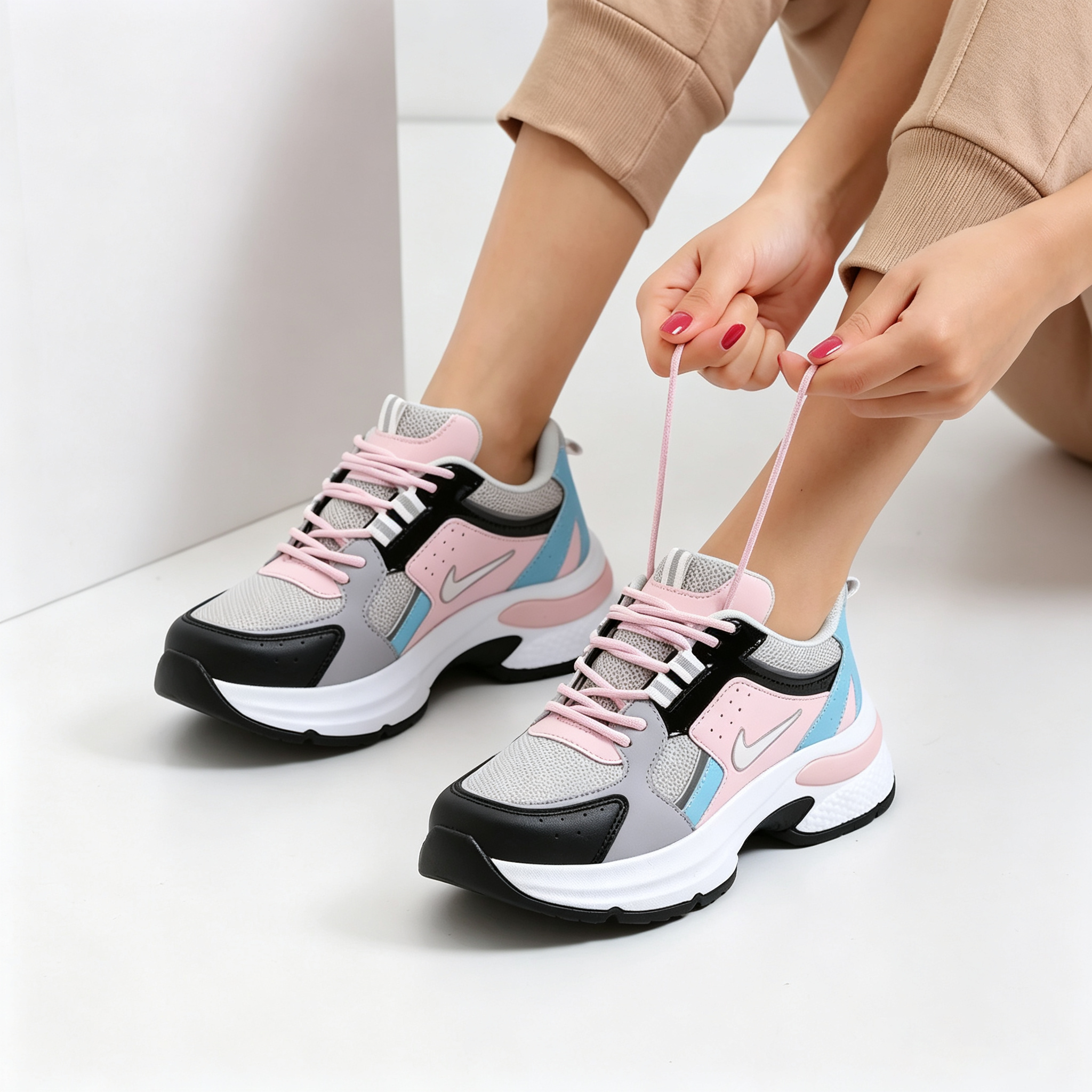 Nike lélegző hálós platformos casual cipők