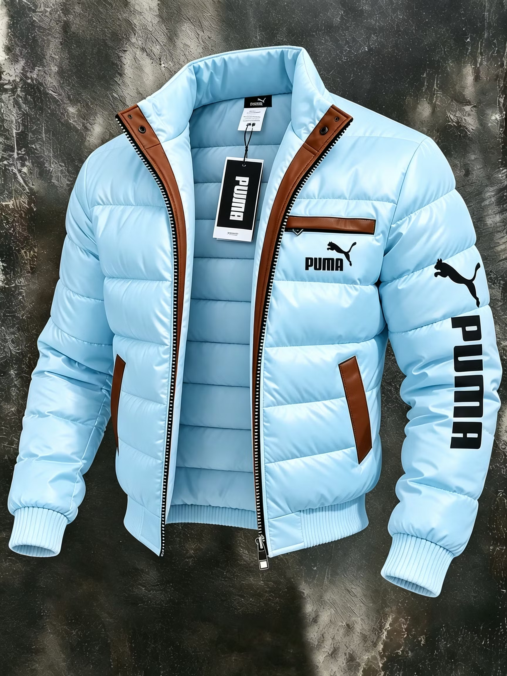 PUMA férfi bélelt télikabát magas gallérral