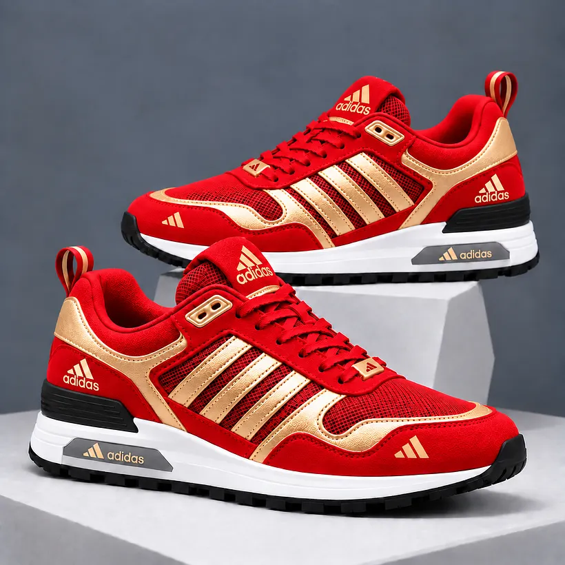 adidas niebiesko-złote sneakersy retro – zdjęcie 9