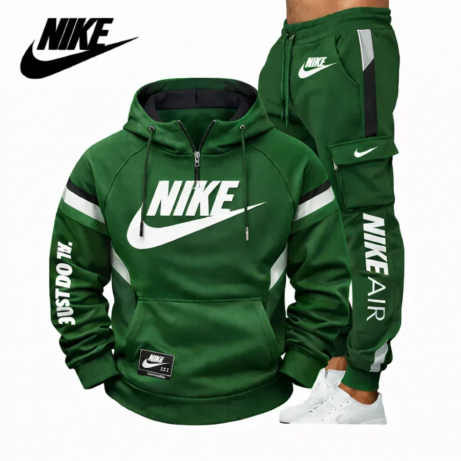 Férfi kapucnis, cipzáras melegítőruha - Nike® Tavasz/Ősz 2026 (póló + nadrág)