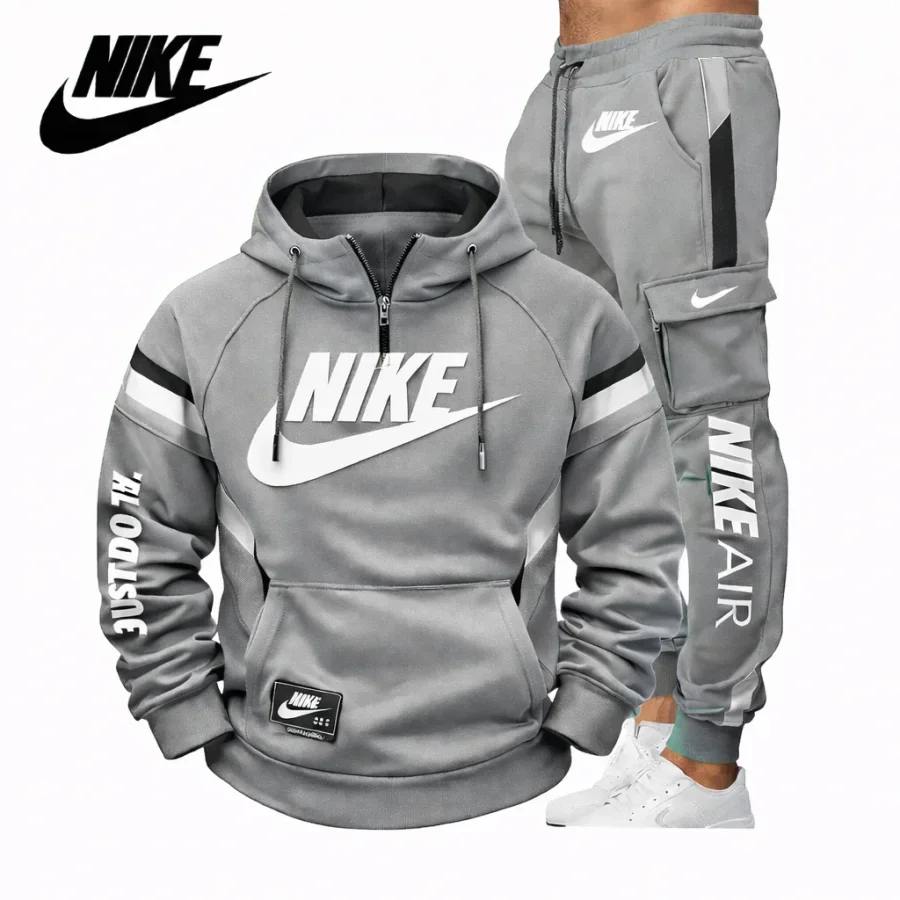 Férfi kapucnis, cipzáras melegítőruha - Nike® Tavasz/Ősz 2026 (póló + nadrág)