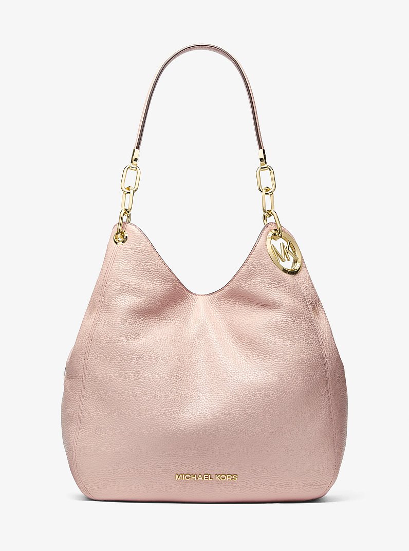 Lillie 大号单肩包，褶皱皮革，浅粉色 | Michael Kors
