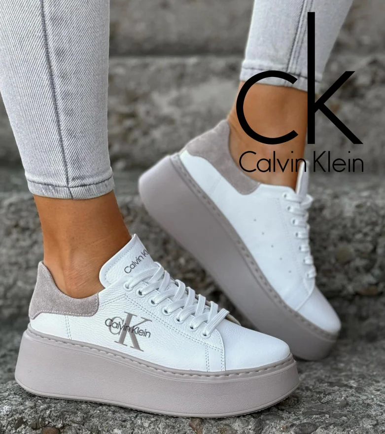Calvin Klein 女士白色高底运动鞋 2026