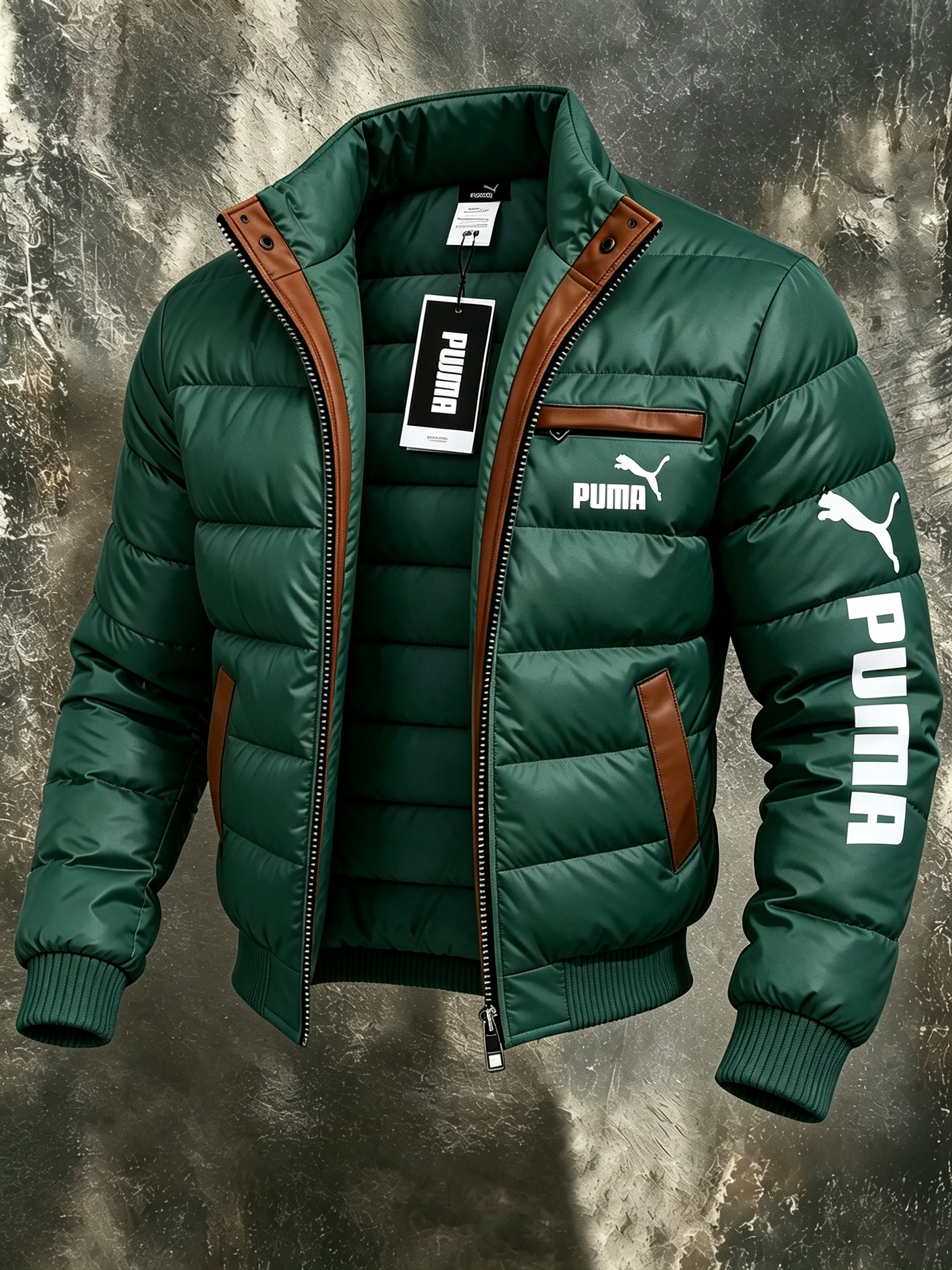 PUMA férfi bélelt télikabát magas gallérral