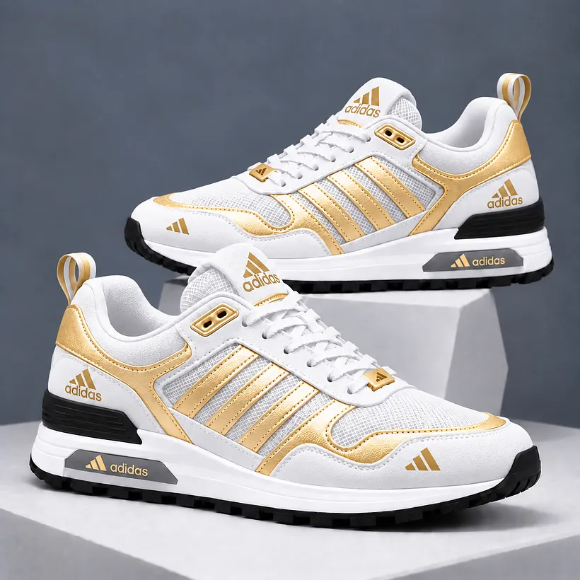 adidas niebiesko-złote sneakersy retro – zdjęcie 7
