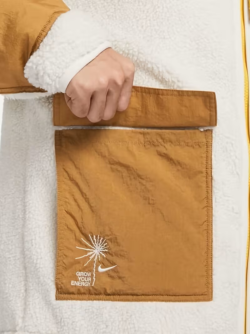 Férfi Állógalléros Sportos Casual Dzseki, Sárgabarack FV4022-072