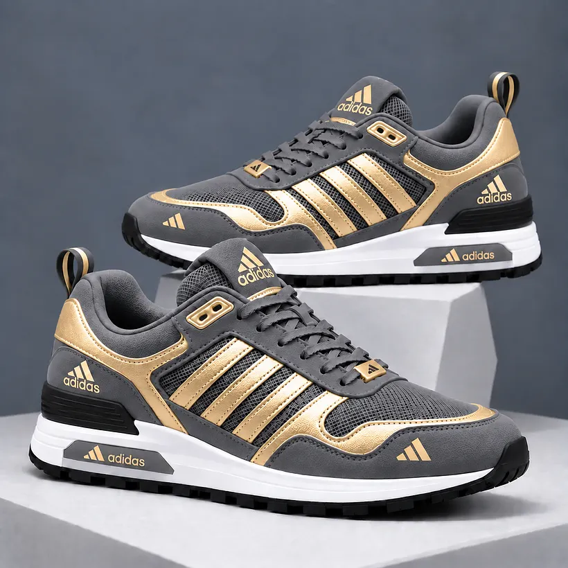 adidas niebiesko-złote sneakersy retro – zdjęcie 5