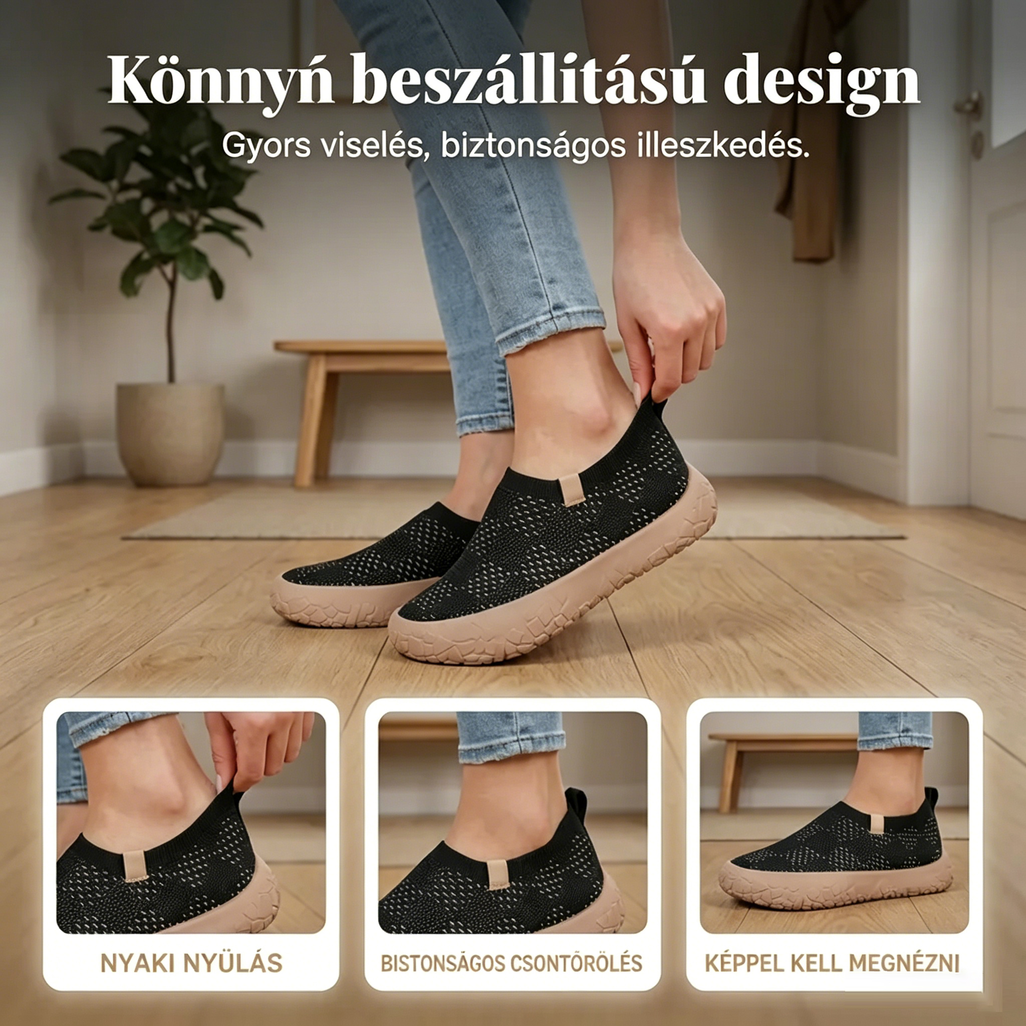 👟 Kényelmes, rejtett sarokkal ellátott platform cipő