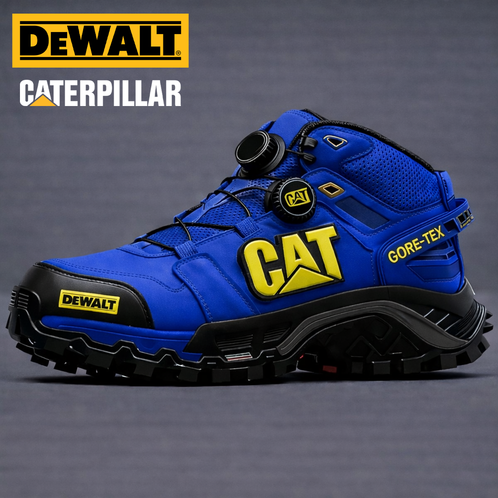 A vízálló és lélegző CAT® és DEWALT® munkavédelmi és túrabakancsok ideálisak munkavégzéshez és szabadtéri tevékenységekhez.