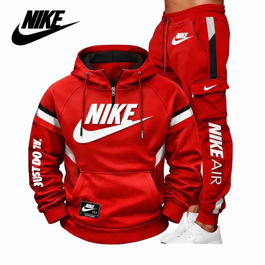 Férfi kapucnis, cipzáras melegítőruha - Nike® Tavasz/Ősz 2026 (póló + nadrág)