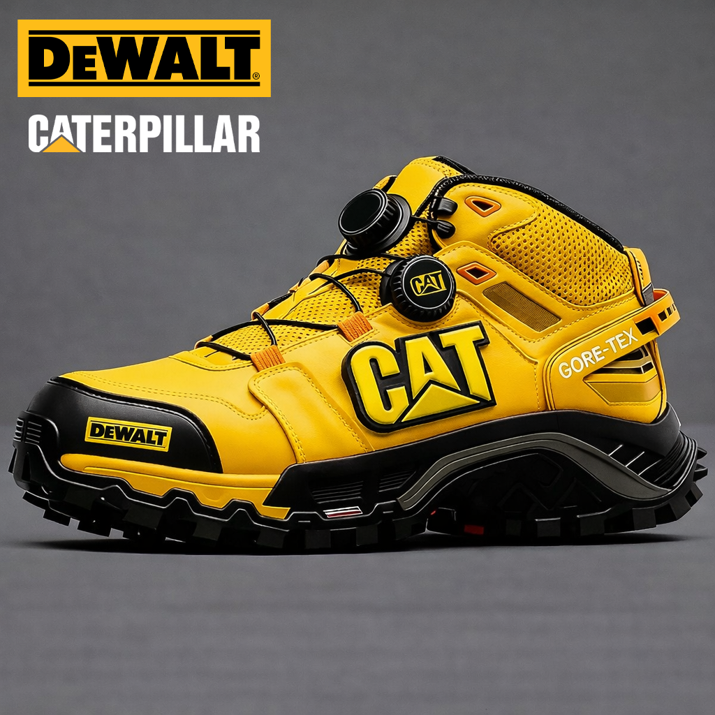 A vízálló és lélegző CAT® és DEWALT® munkavédelmi és túrabakancsok ideálisak munkavégzéshez és szabadtéri tevékenységekhez.