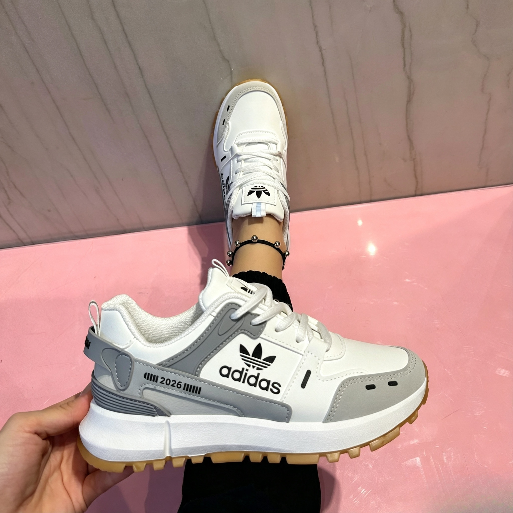 [2026-os limitált kiadású] Adidas Retro Patchwork alkalmi apuka cipő