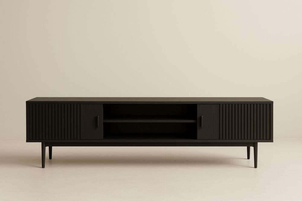 Meuble TV en bois avec portes coulissantes 180x50x40 cm