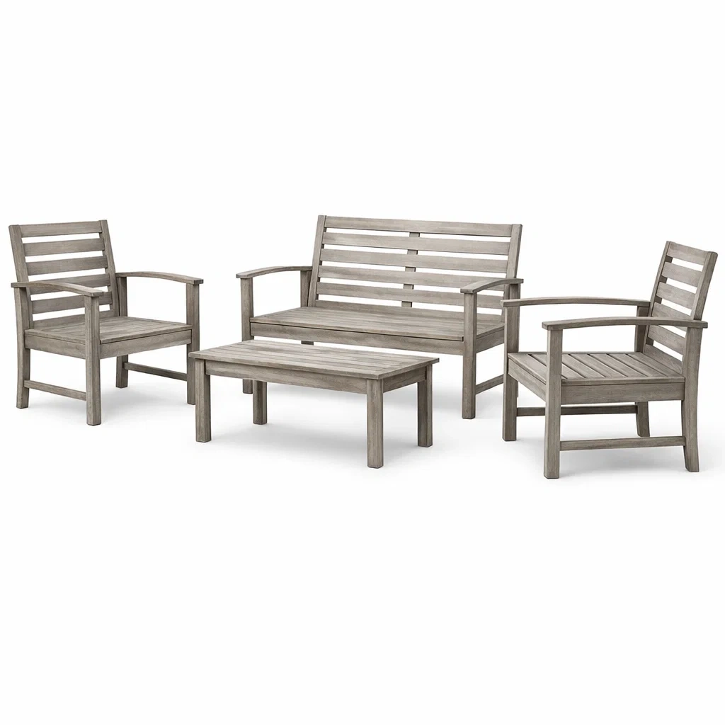 Salon de jardin en bois gris-DREAM HAVEN PLACE