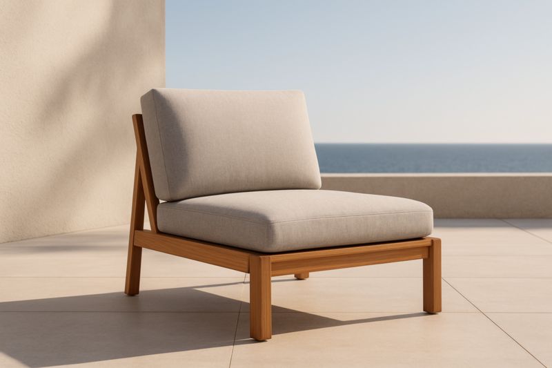 Sedia da Esterno in Legno con Cuscini Beige 80x75x70 cm