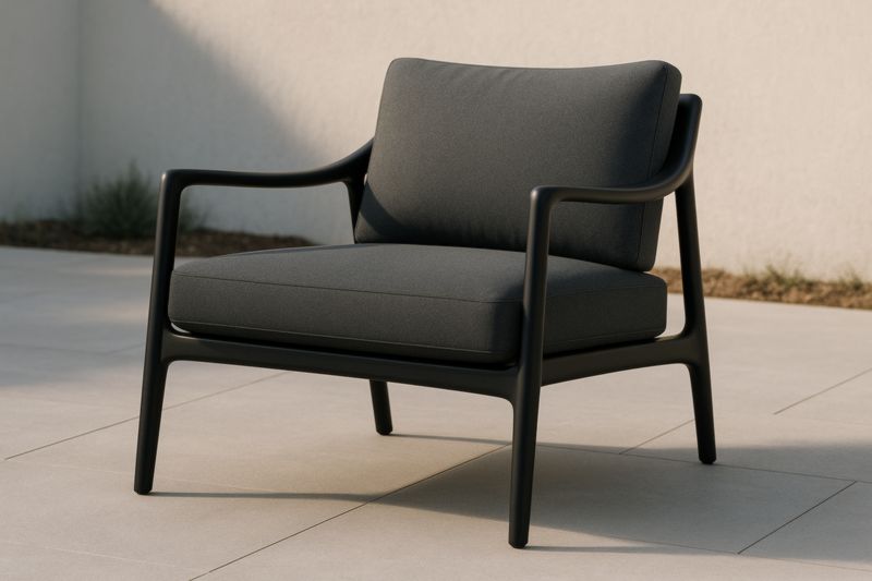 Sedia da Giardino in Tessuto con Struttura in Alluminio Nero