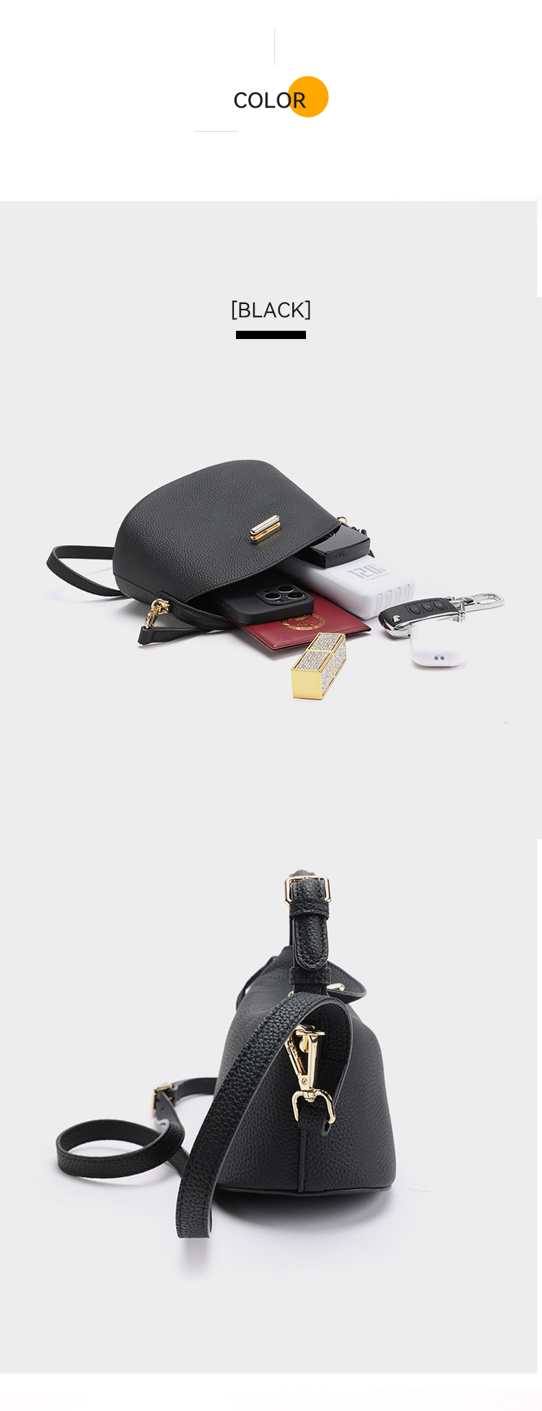Genuine Leather Shoulder Bag for Women – Lightweight Crossbody & Top Handle Handbag for Daily Commute & Everyday Use – Elegant Design | 23cm