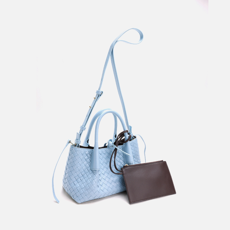 Sheepskin Leather Fashionable Simple Versatile Woven Handheld Bag Single Shoulder Crossbody Bag Women's Bag