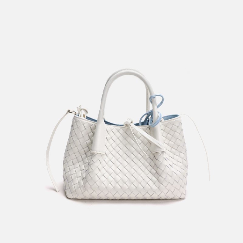 Sheepskin Leather Fashionable Simple Versatile Woven Handheld Bag Single Shoulder Crossbody Bag Women's Bag