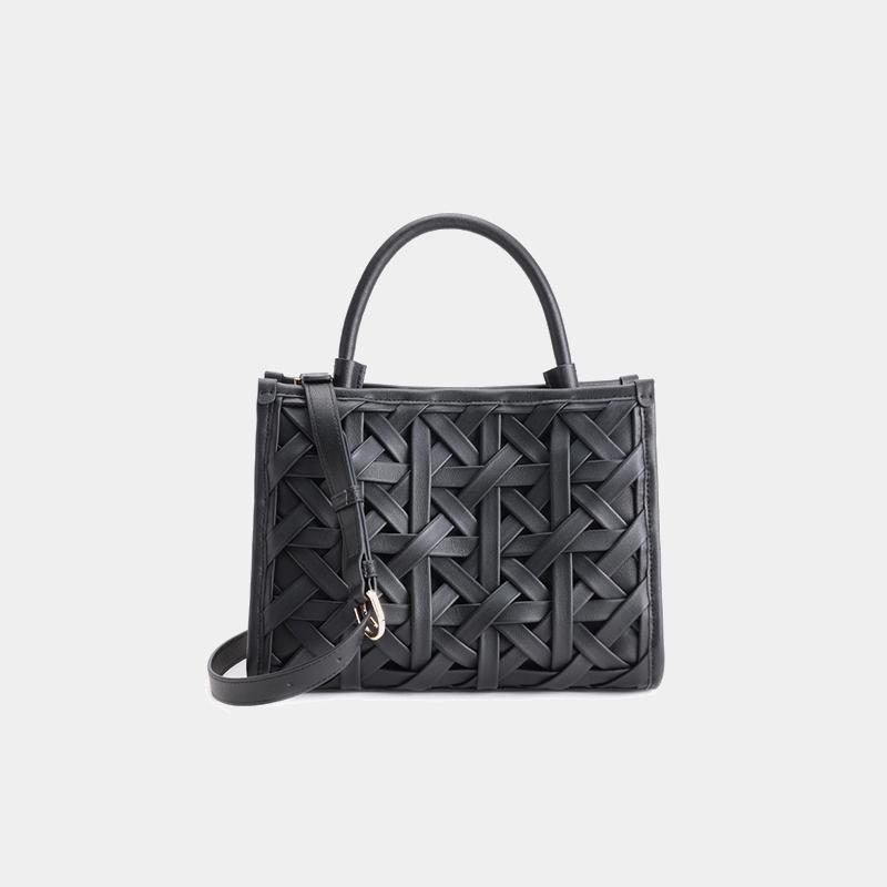 New woven single-strand handbag, can be worn crossbody with zipper.
