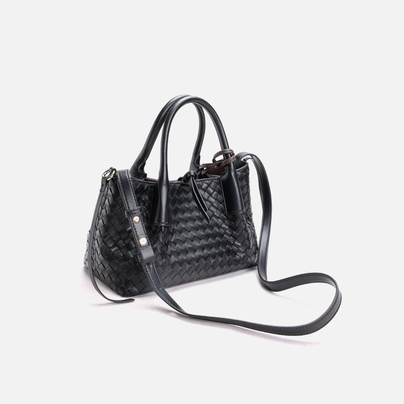 Sheepskin Leather Fashionable Simple Versatile Woven Handheld Bag Single Shoulder Crossbody Bag Women's Bag