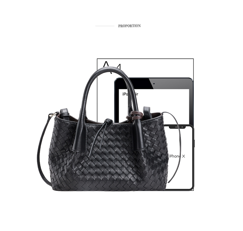 Sheepskin Leather Fashionable Simple Versatile Woven Handheld Bag Single Shoulder Crossbody Bag Women's Bag